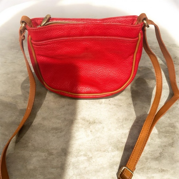 Valentina Vintage Italian Pebbled Red Leather Crossbody Bag - Picture 2 of 7